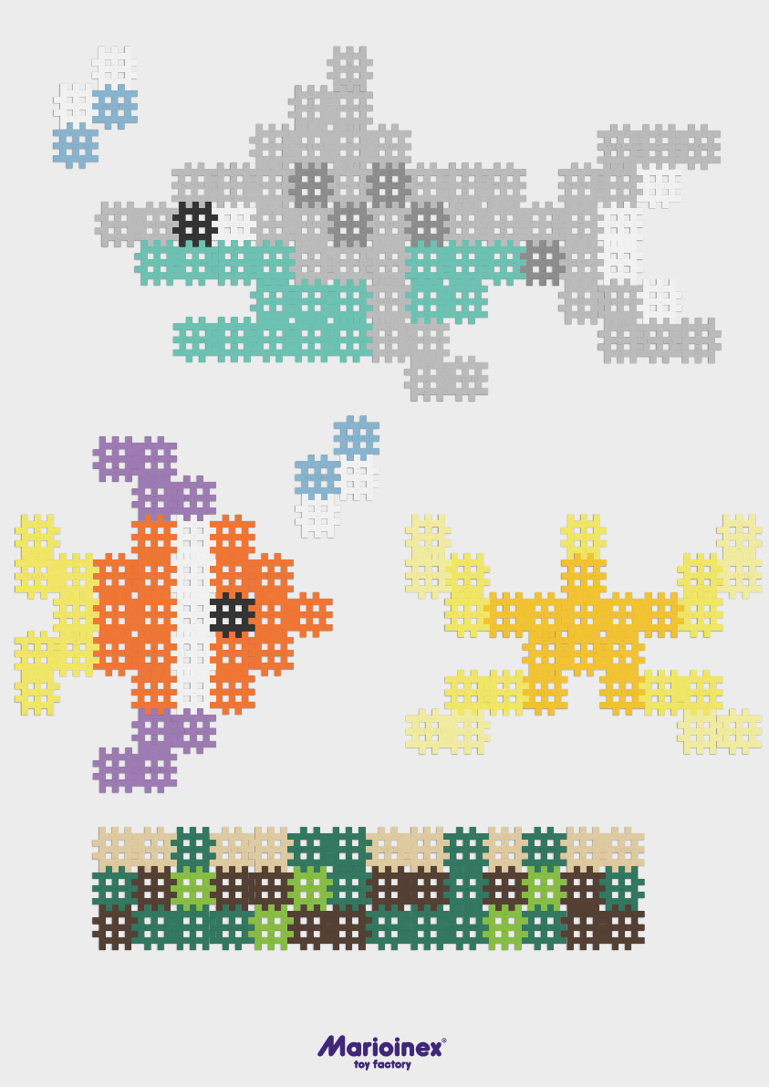 Marioinex Micro Waffle Set Unicorn 80 Pezzi - Blocchi Costruzione Per Bambini