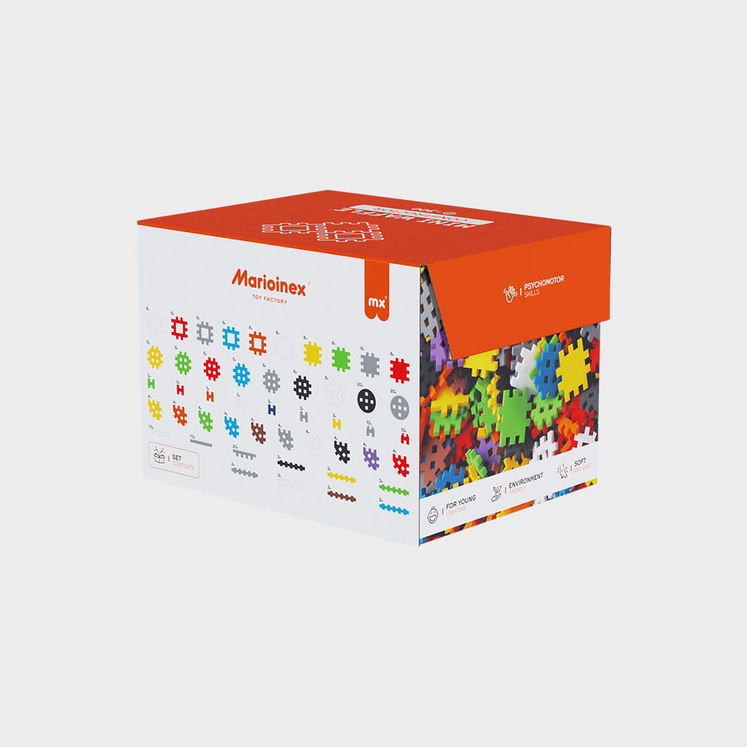 Marioinex Mini Waffle 902189 – Set Di 300 Pezzi Di Costruzioni A Nido D'Ape, Multicolore, Sicuri E Durevoli, Fatti In Polonia